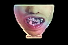 Load image into Gallery viewer, CIGARETTE TEETH &#39;HOLOGRAPHIC&#39;STICKER
